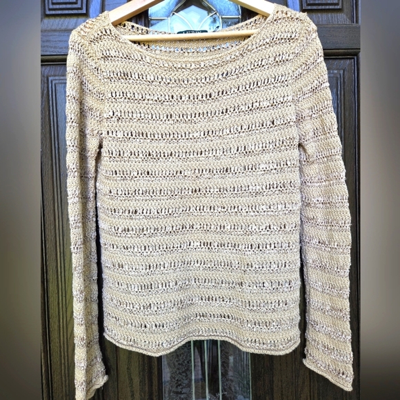 Lauren Ralph Lauren Textured Tan Sweater - Picture 1 of 9